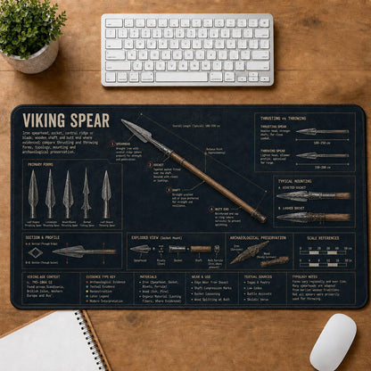 Viking Spear Viking History and Culture Guide Desk Mat | 5To9Vibe