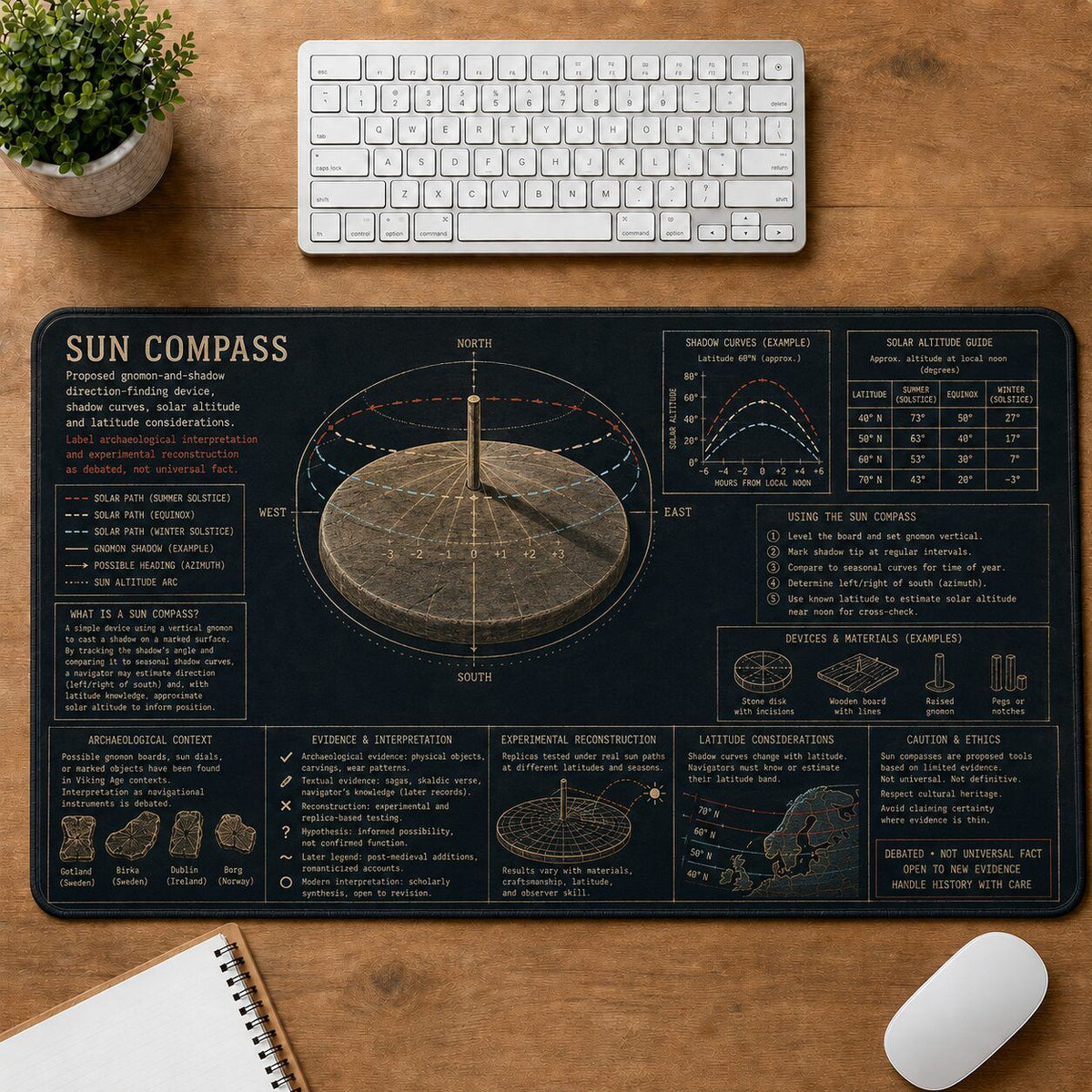 Viking Sun Compass Viking History and Culture Guide Desk Mat | 5To9Vibe