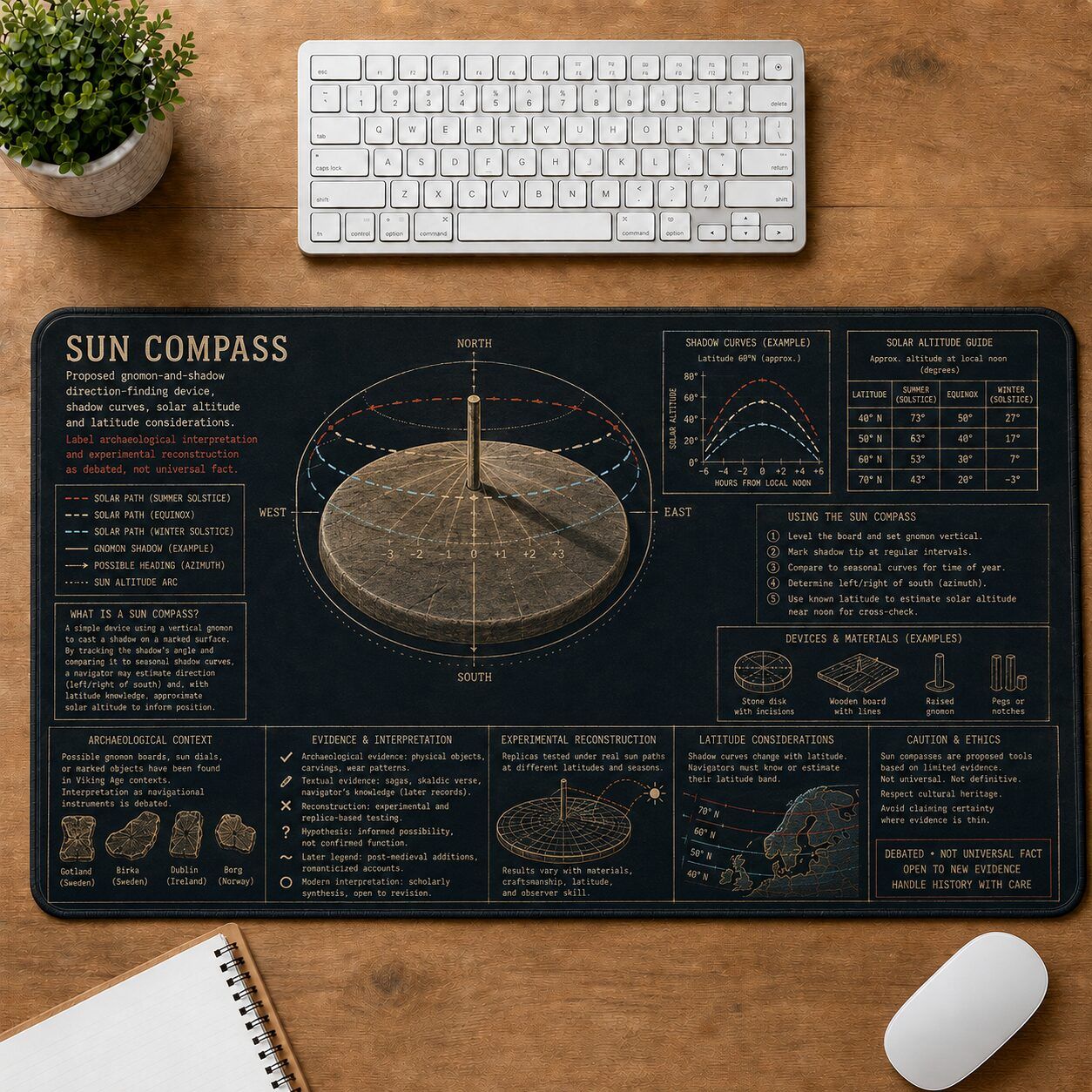 Viking Sun Compass Viking History and Culture Guide Desk Mat | 5To9Vibe
