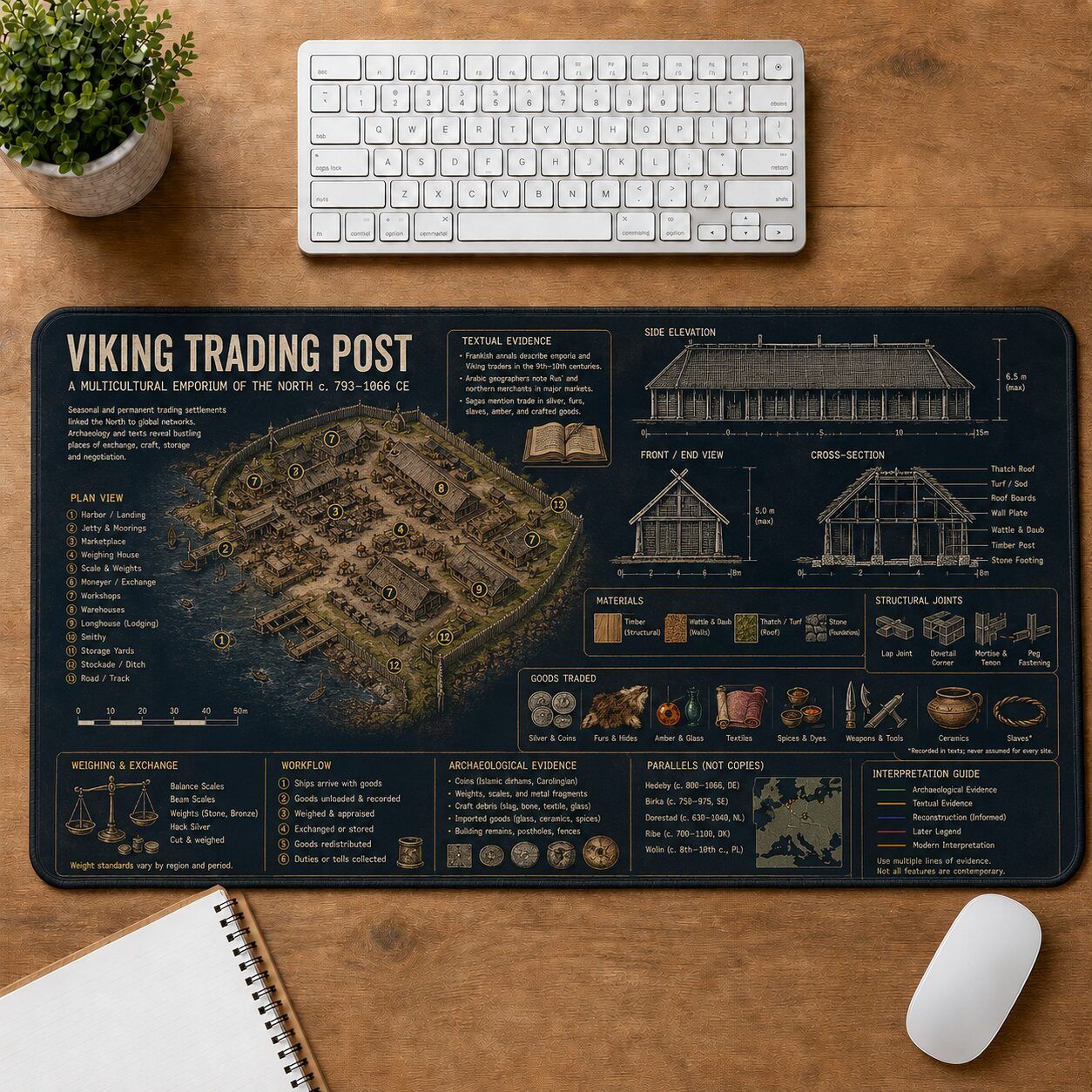 Viking Trading Post Viking History and Culture Guide Desk Mat | 5To9Vibe