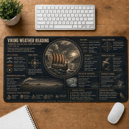 Viking Weather Reading Viking History and Culture Guide Desk Mat | 5To9Vibe