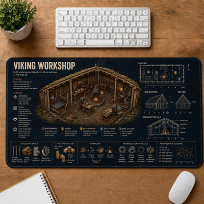 Viking Workshop Viking History and Culture Guide Desk Mat | 5To9Vibe