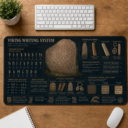 Viking Writing System Viking History and Culture Guide Desk Mat | 5To9Vibe