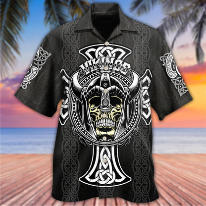 Viking Cool Pattern Black Style - Hawaiian Shirt 