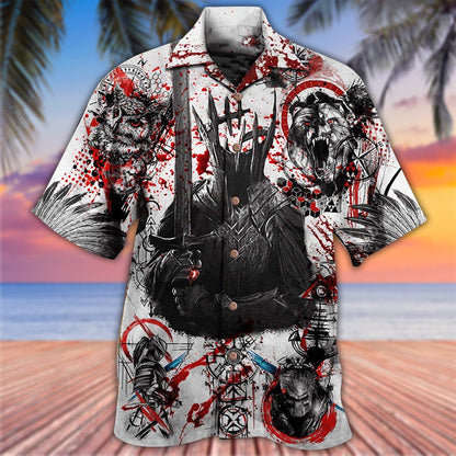 Viking Dare To Fight With Knight - Hawaiian Shirt 