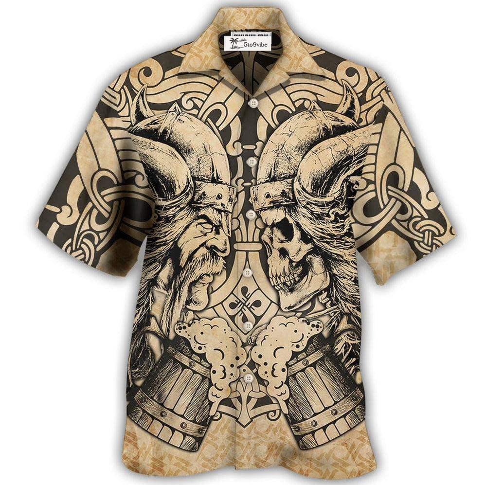 Hawaiian Shirt / Adults / S Viking Old Man With Skull Vintage - Hawaiian Shirt 