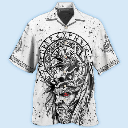 Viking Victory Black And White Style - Hawaiian Shirt 