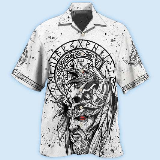 Viking Victory Black And White Style - Hawaiian Shirt 