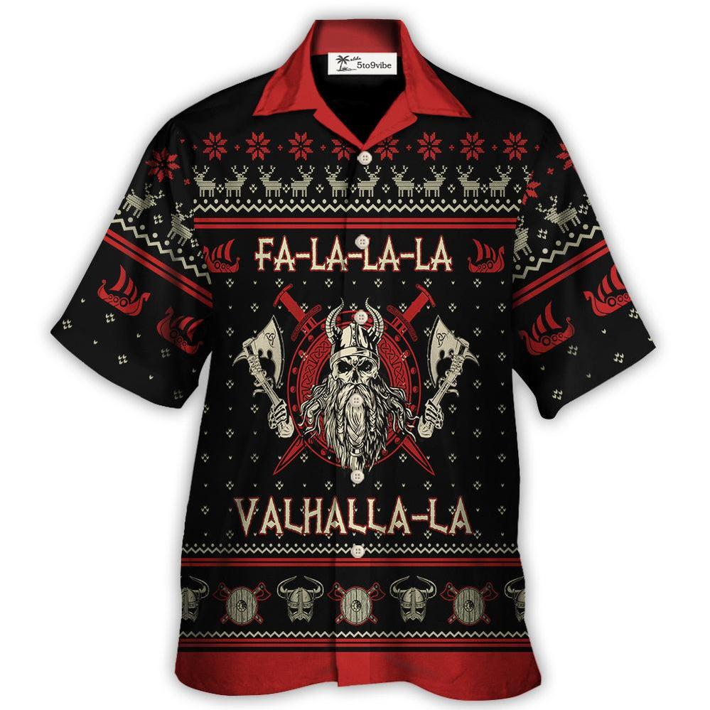 Hawaiian Shirt / Adults / S Viking Valhalla Black And Red - Hawaiian Shirt 