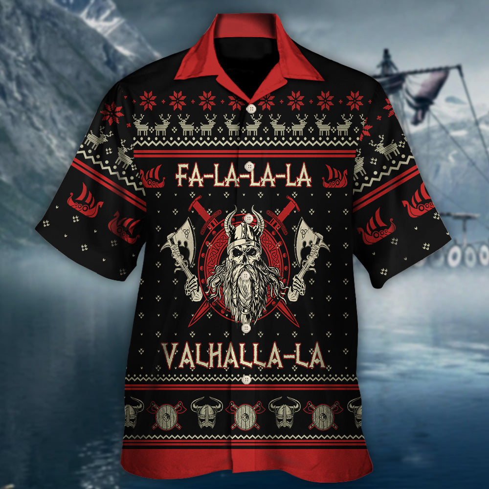 Viking Valhalla Black And Red - Hawaiian Shirt 