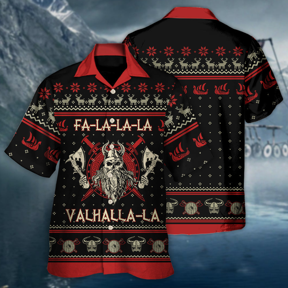 Viking Valhalla Black And Red - Hawaiian Shirt 
