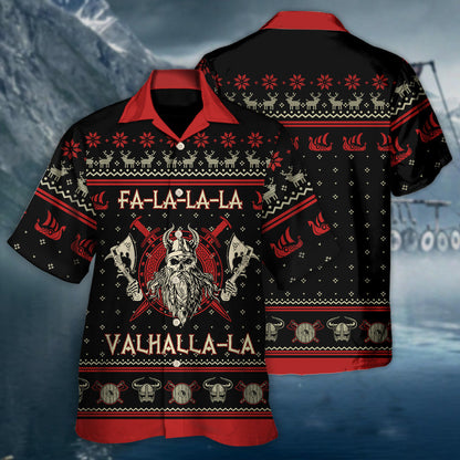 Viking Valhalla Black And Red - Hawaiian Shirt 