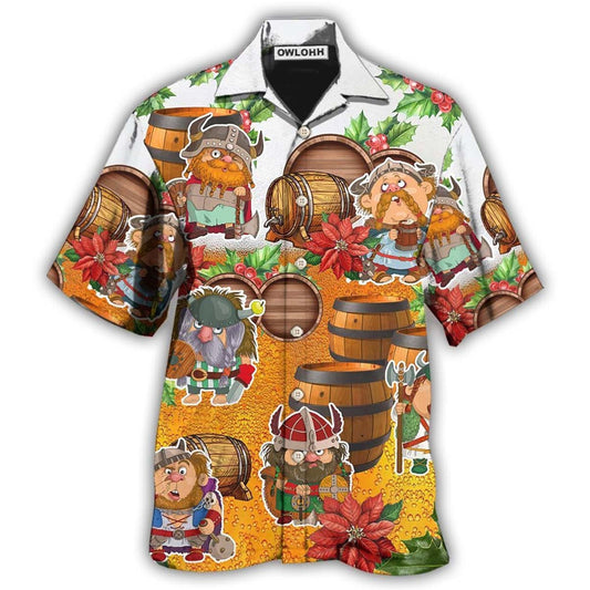 Hawaiian Shirt / Adults / S Viking Loves Beer Funny Christmas Style - Hawaiian Shirt 