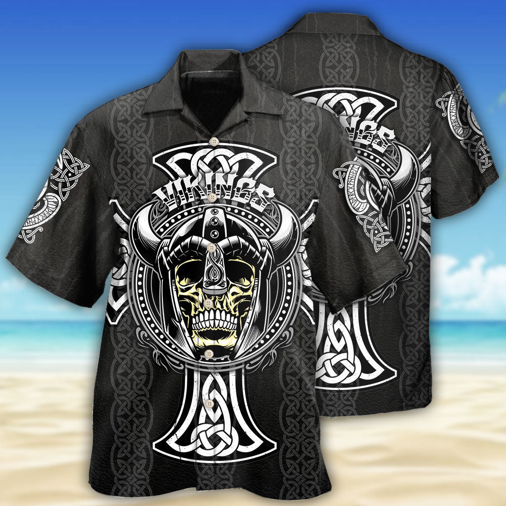Viking Cool Pattern Black Style - Hawaiian Shirt 
