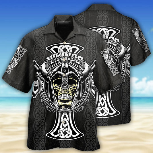 Viking Cool Pattern Black Style - Hawaiian Shirt 
