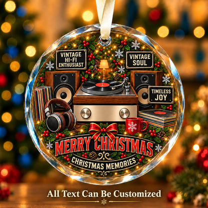 Vintage Hi-Fi Enthusiast Personalized Glass Ornament | 5To9Vibe