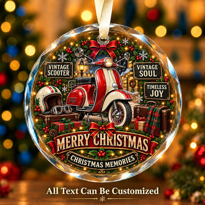 Vintage Scooter Personalized Glass Ornament | 5To9Vibe