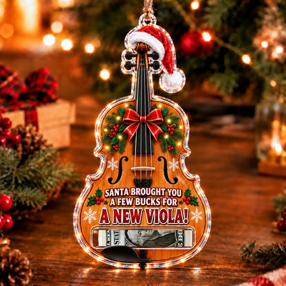 Viola Christmas money holder ornament