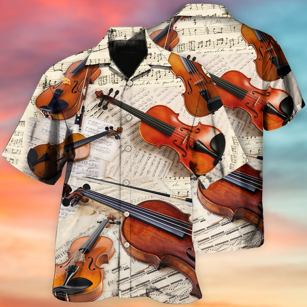 Violin Vintage Style Music Lover Paper - Hawaiian Shirt 