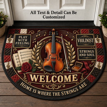 Violinist Personalized Half Round Mat | 5To9Vibe