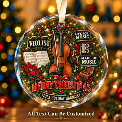 Violist Personalized Glass Ornament | 5To9Vibe