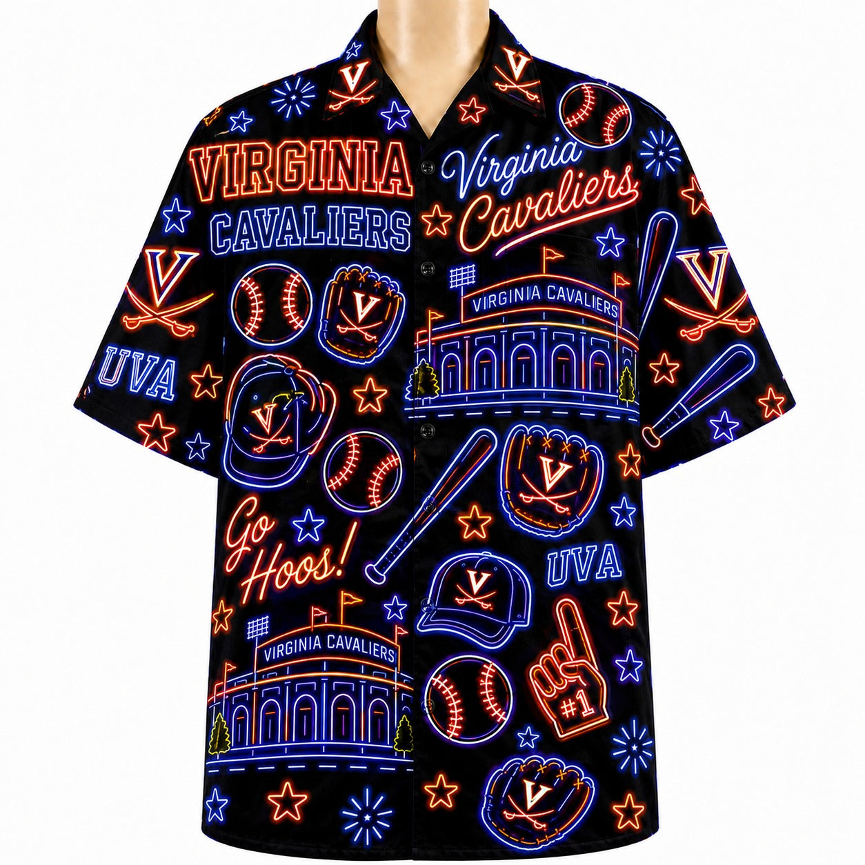 All Baseball College Teams Neon Viber Unisex Hawaiian Shirt For Men & Women