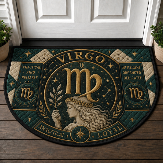 Virgo Zodiac Welcome Mat - Maiden Astrology Analytical Home Doormat - 5to9vibe