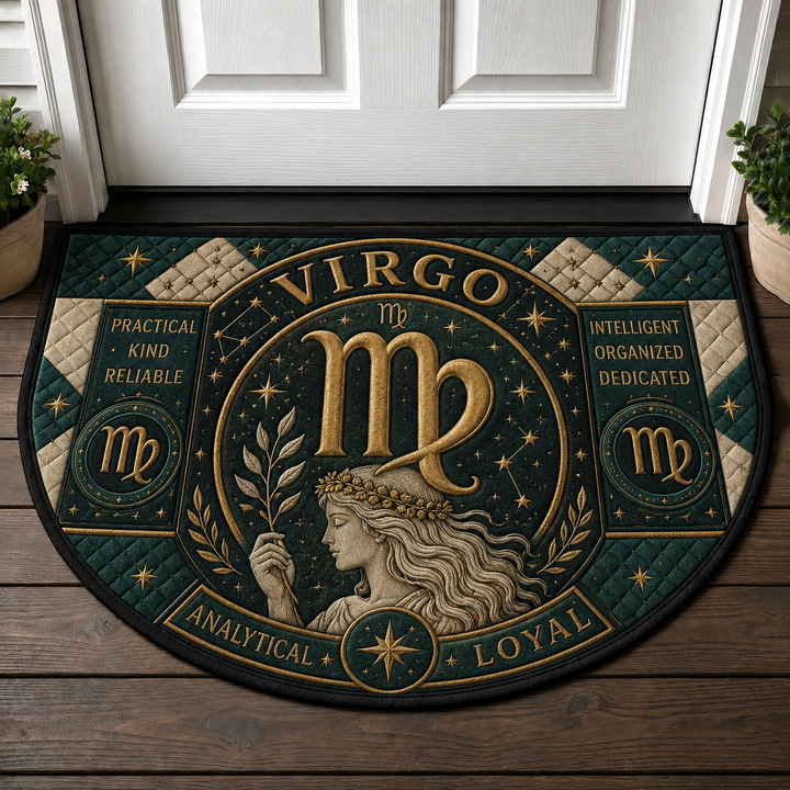 Virgo Zodiac Welcome Mat - Maiden Astrology Analytical Home Doormat - 5to9vibe