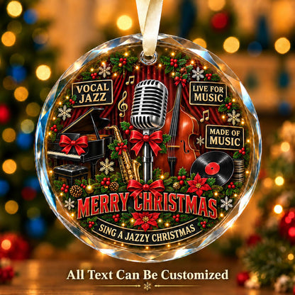 Vocal Jazz Personalized Glass Ornament | 5To9Vibe