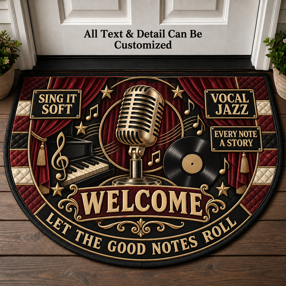 Vocal Jazz Personalized Half Round Mat | 5To9Vibe