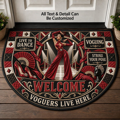 Voguing Personalized Half Round Mat | 5To9Vibe