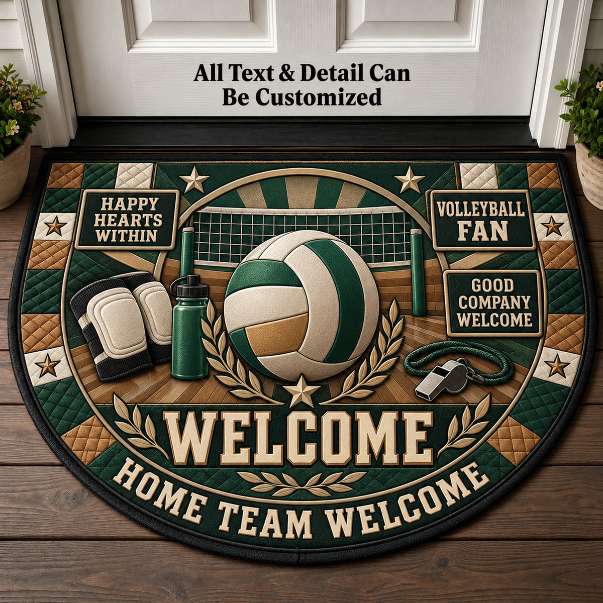 Volleyball Fan Personalized Half Round Mat | 5To9Vibe