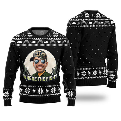 WTF Where The Fish Funny Fishing Ugly Sweater
