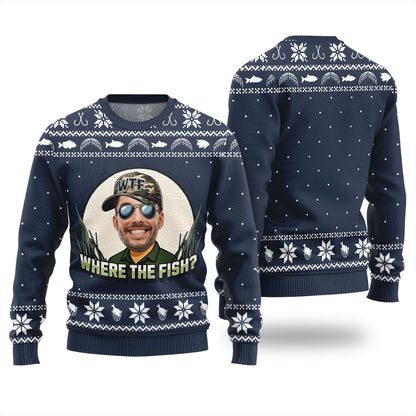 WTF Where The Fish Funny Fishing Ugly Sweater