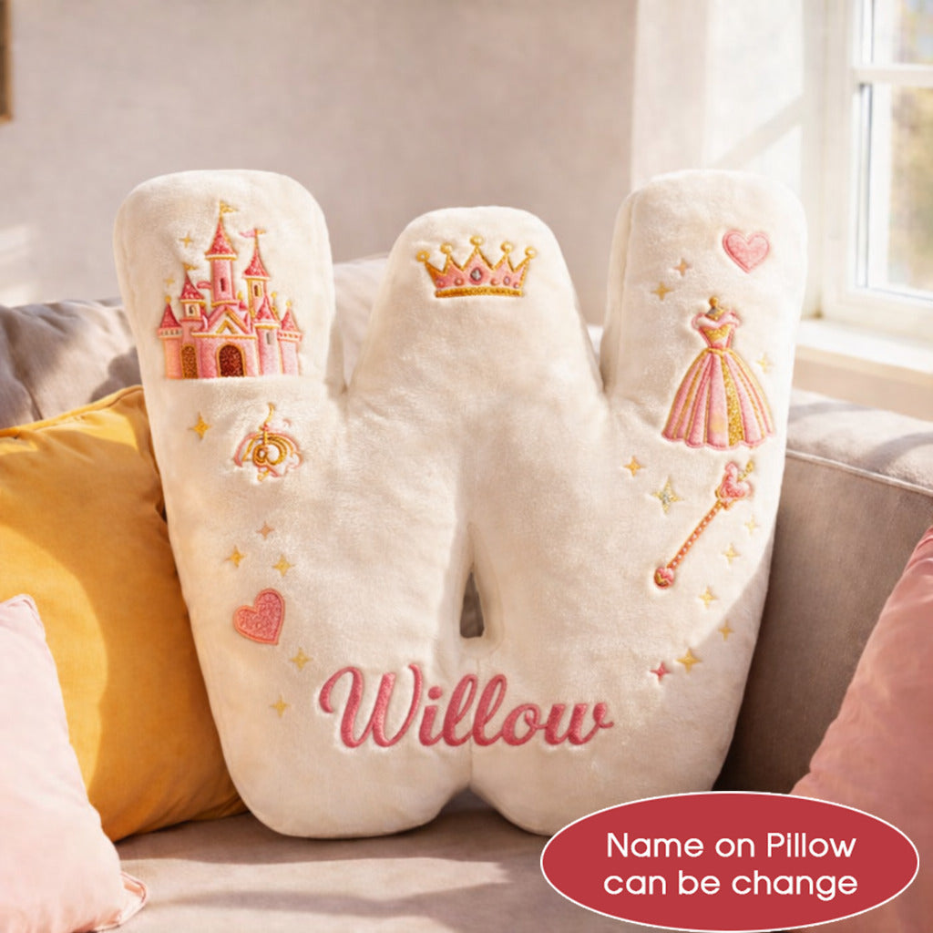 Dino and Princess Pillow Custom Name Gift  For Girls, Boys Irregular-Shaped Pillow Custom