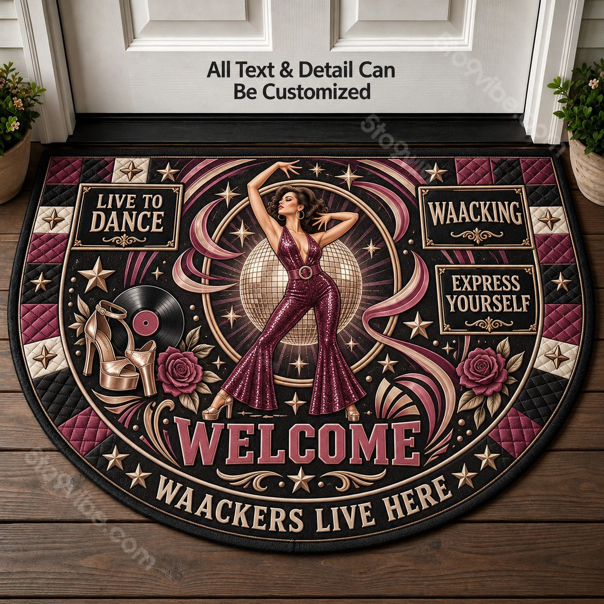 Waacking Personalized Half Round Mat | 5To9Vibe