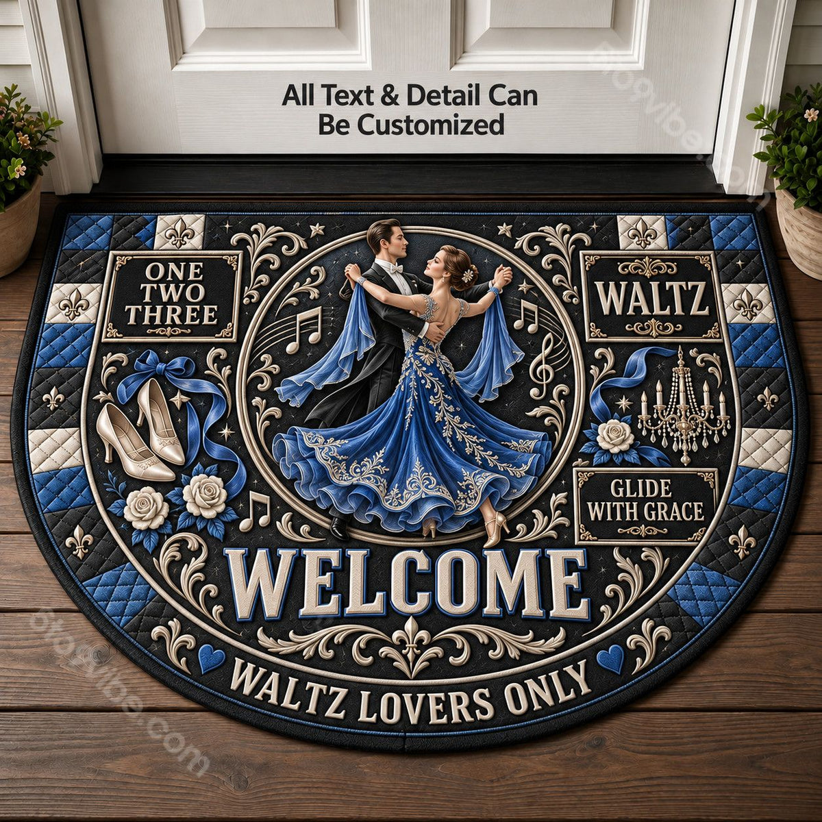 Waltz Personalized Half Round Mat | 5To9Vibe