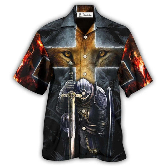 Hawaiian Shirt / Adults / S Warrior Of Christ Lion Cross - Hawaiian Shirt 