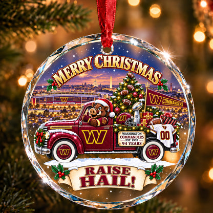 Football team Style 32 Glass Ornament mockup | 5To9Vibe