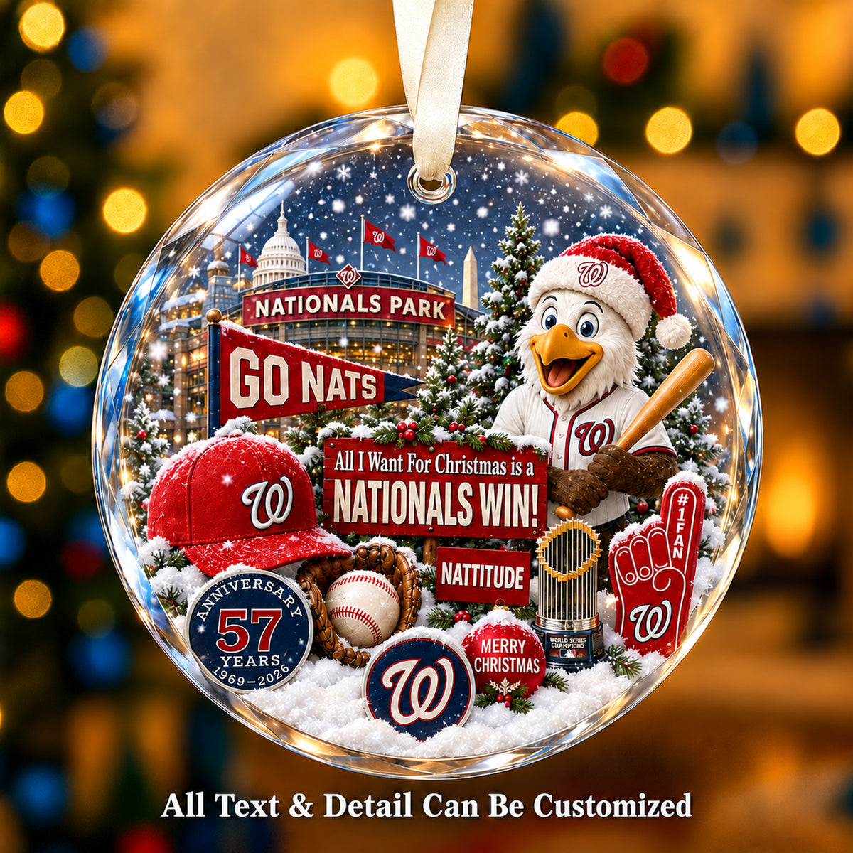 Baseball team Style 30 Glass Ornament mockup | 5To9Vibe