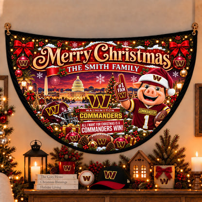 All Football Teams Personalized Christmas Night Bunting Flag - 5to9vibe