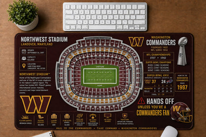 All Football Stadium Schematic Desk Mat Mouse Pad Plus Size - 5to9vibe