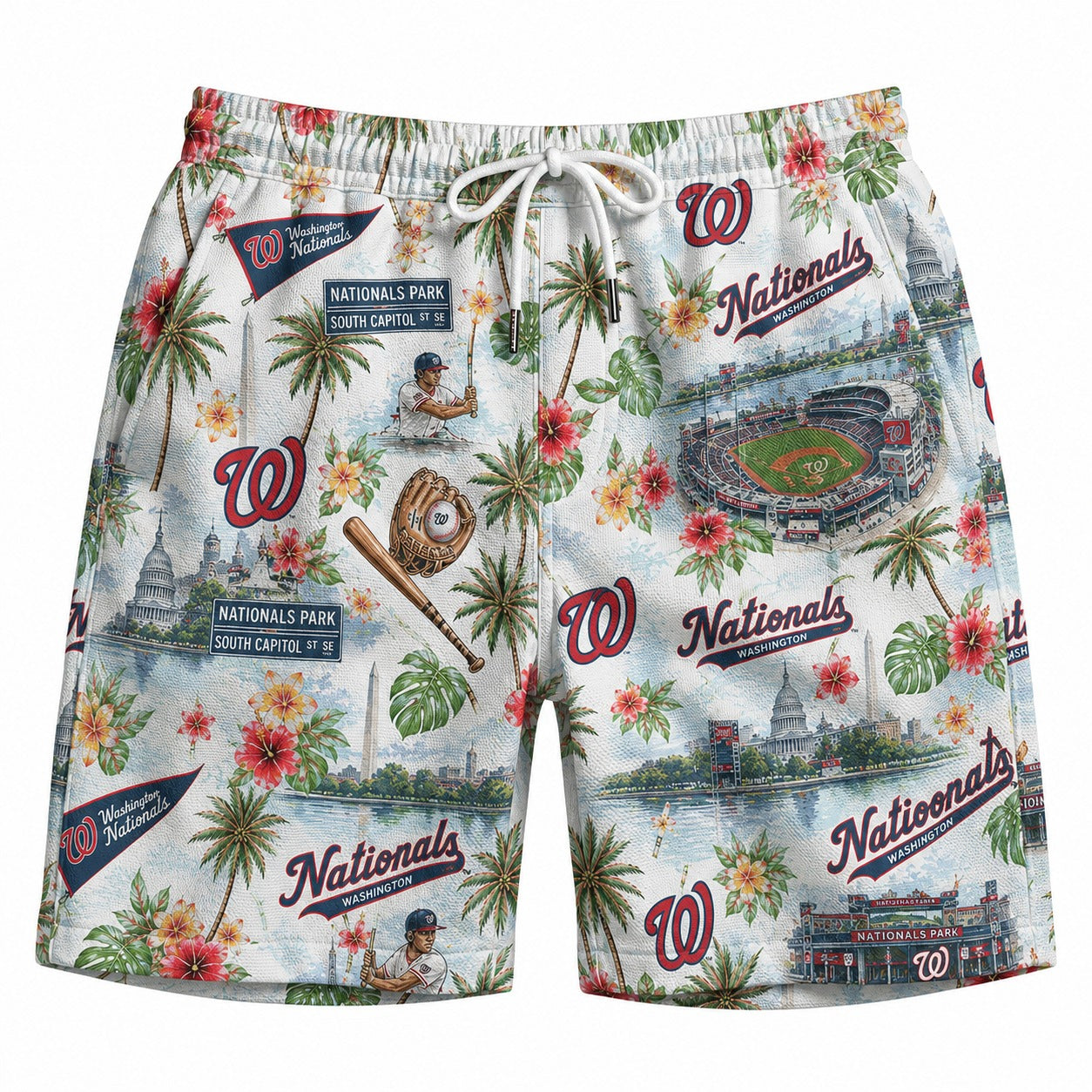 CC Baseball Teams Scenic Pattern Button-Up Unisex Hawaiian Shirt For Men and Women