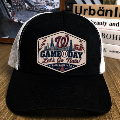 All Teams Baseball Logo Game Day Leather Patch Premium Mesh Snap Back Cap | Trucker Cap
