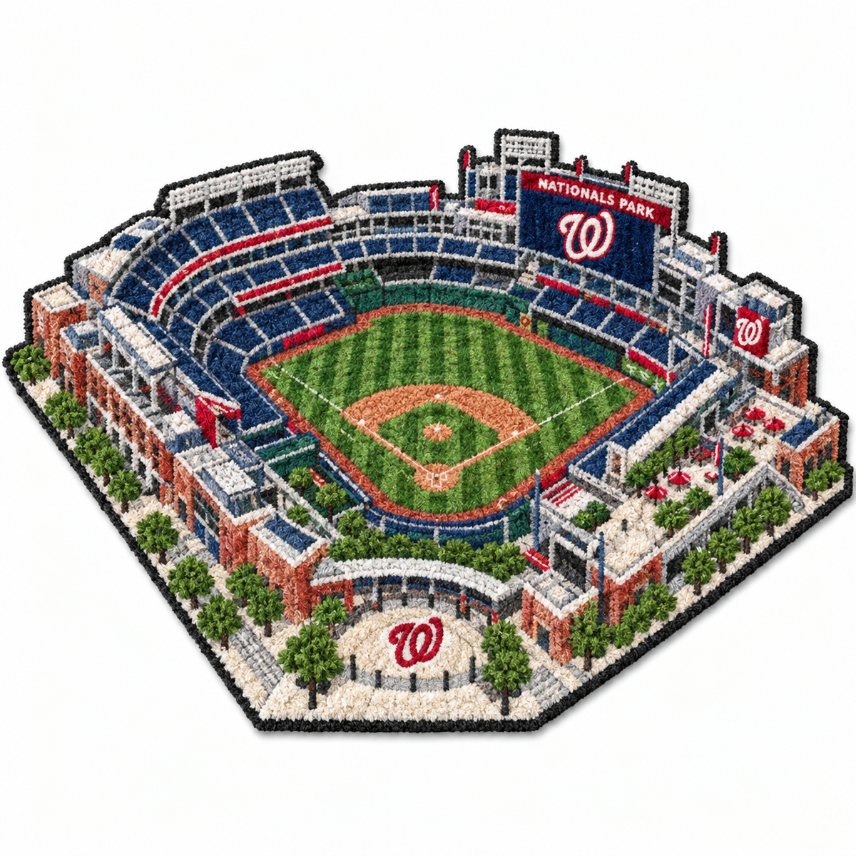 All Baseball Teams Stadium Baseball Fan Custom Quilted Print Premium Welcome Mat Washable Black Border – Personalized Baseball Doormat