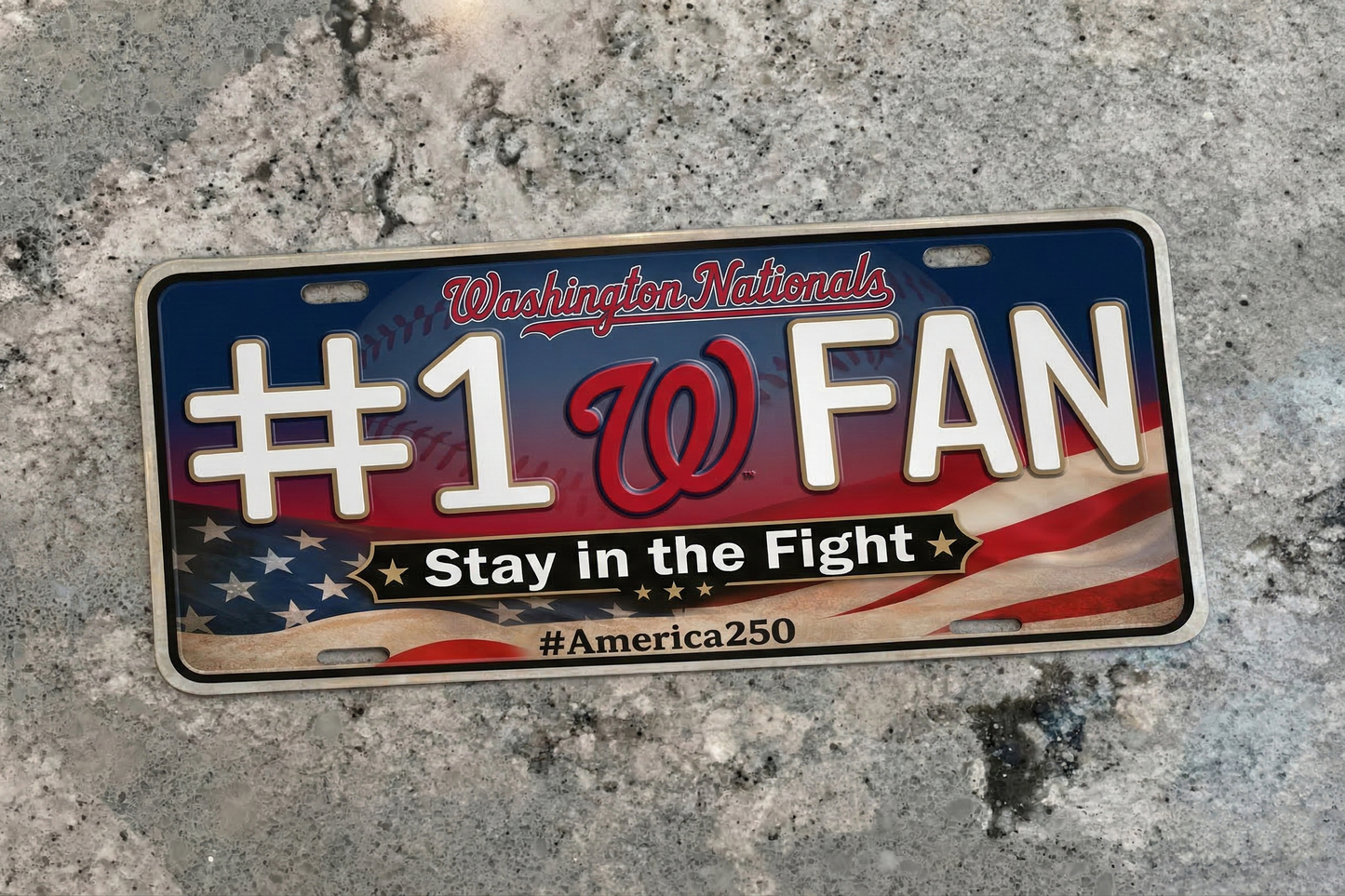 Baseball Car Plate Team Logo Fan America 250 Premium Car Plate