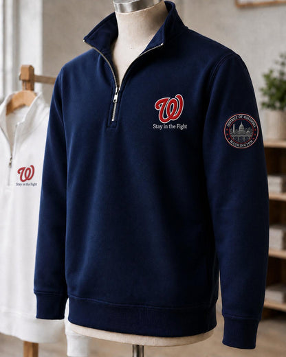 All Baseball Teams Embroidered Logo and City Premium Quarter Zip Sweatshirt, Inspired Quarter Zip Sweater, Unisex Baseball Sweatshirt