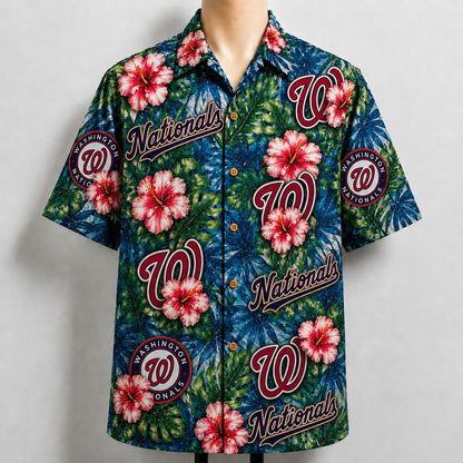 All Baseball Teams Paradise Hibiscus Button-Up Unisex Hawaiian Shirt For Men and Women