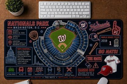 All Baseball Stadiums Infographic Desk Mat Mouse Pad Plus Size Trending - 5to9vibe