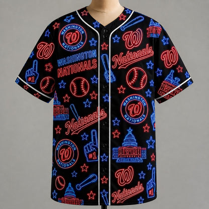 All Baseball Jersey Teams Neon Pattern Vibe Summer Party Baseball Jersey For Men and Women